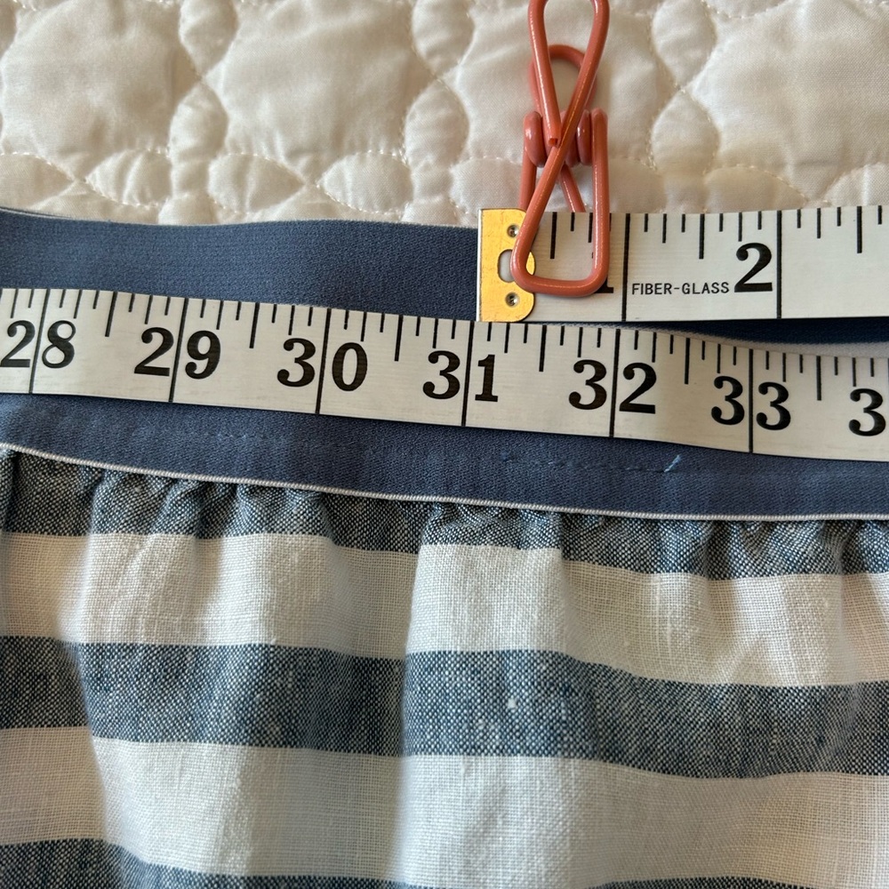 J Jill Linen Seaside White/Blue Striped Maxi A Line Skirt Size - Picture 4 of 8